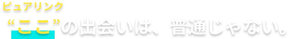 ここ(ピュアリンク)の出会いは、普通じゃない。