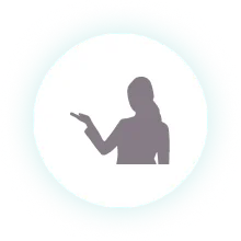 案内するスタッフのシルエット